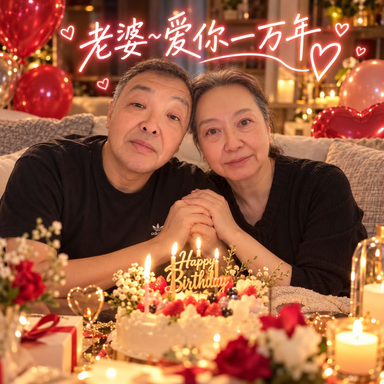 不論你多老～我都會陪你～
愛你喔～生日快樂～