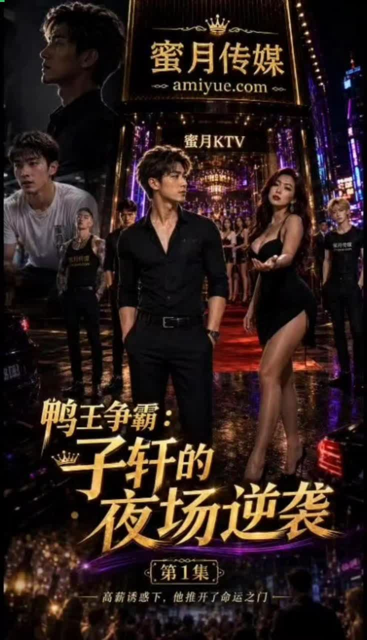 #蜜月传媒 #AI短剧 #鸭王争霸

清純小子最初在夜場被隨意使喚，靠著一次次揣摩金主的偏好，慢慢學會了怎麼拿捏局面。等他真正站到頂點，手裡的籌碼和主動權已經完全翻轉。夜場那種高強度貼身接觸，把慾望和算計都推到了明面上。